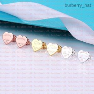 Designer heart earring women rose Stud couple Flannel bag Stainless steel 10mm Thick Piercing Luxury jewelry gifts woman Accessories wholesale with