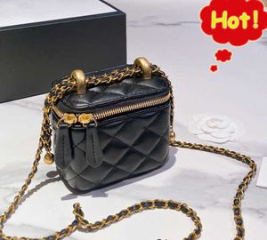 Cross Body Designer- Modetaschen Little Gold Ball Mini Box Bags Pouch Elegant Womens Cosmetic Umhängetasche Chan