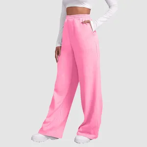 Pantaloni da donna Gamba larga per donna Pantaloni sportivi foderati in pile Fondo femminile Pantaloni a vita alta Fitness Donna Casual