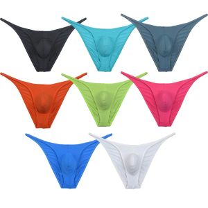 Slip sfacciato da uomo Slip bikini brasiliano Intimo Pucker Balena Indietro Sottile Seta di ghiaccio Elastico Mini Boxer Slip a vita bassa