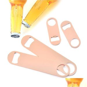 Openers Rose Gold Mtifunction Bottle Opener Large Stainless Steel Flat Tool Bar Beer Wine Lx02170 Drop Delivery Home Garden Kitchen D Dhhyz