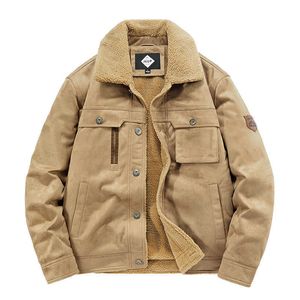 Men's Jackets New Fashion Suede Coat Men's Spring and Autumn Loose Relaxed Mature Middle and Old Age Turnover Collar Work Jacket Fashion Brand