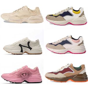 Casual skor damer sko sneakers män tränare plattform lyx designer lyxys chaussures designers sneaker rhyton vintage