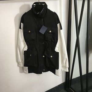 Moda cintura elástica blusões na moda outerwear senhoras ao ar livre casaco longo preto gola meninas tench casaco