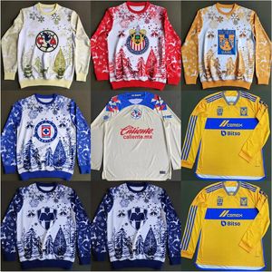 長袖Cruz Azul 22 23 24 Soccer Jerseys Club America 2023 2024 Atlas FC Naul Tigres Third Chivas Special Kitフットボールシャツ