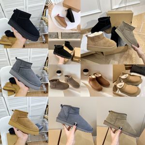 مصممة WomenStasman Slippers Tazz Australian Chestnut Fur Slippers Sheepskin Classic Super Mini Boots Winter Winter Winal Snow Snow Top Wool Boots