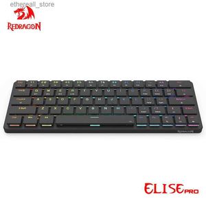 Keyboards REDRAGON Elise Pro K624P RGB Super slim Mechanical Gaming Keyboard USB Support Bluetooth wireless 2.4G 63 Keys for Compute PC Q231121