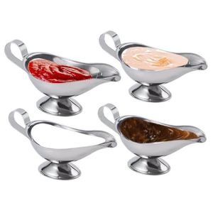 Utensili per spezie alle erbe Salsa in acciaio inossidabile Bistecca per barche Pepe nero Stoviglie Contenitore per succo di pomodoro Cucina Ristorante Strumento bar Lx4618 Dhax9