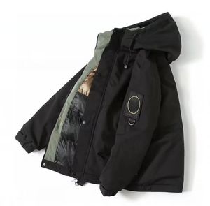 メンズフグジャケットストーン濃厚な屋外スポーツメンズコットンコート刺繍ロゴデザイナーブランドメンズウィンターコート風力と防水ジャケット