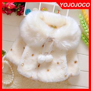 Jackets Baby girl clothes 0-3Y winter coat thick warm wool fur coat girl wool sweater coat pearl princess coat Kids Cute Coat Clothes 231120