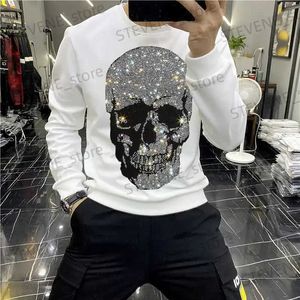 Herrtröjor tröjor man hoodie rhinestone alien casual sweatshirt ny mode hoody fleece varm streetwear högkvalitativ män kläder vinter höst t231121