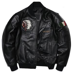 Herren Leder Faux 2023 Indische Stickerei Echte Baseball Uniform Mode Jacke Rindsleder Motorrad Jacken Kleidung Größe S5XL y231120