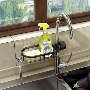 Küche Lagerung Wasserhahn Regal Pool Wasser Raum Aluminium Waschbecken Abfluss Rack Schwamm Seife Korb Bad Zubehör