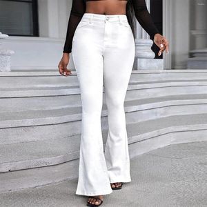 Damen Jeans Micro Elastic High Waist Skinny Schwarz Weiß Fashion All Match Flare Hose Koreanische Y2K Chic Denim Hose