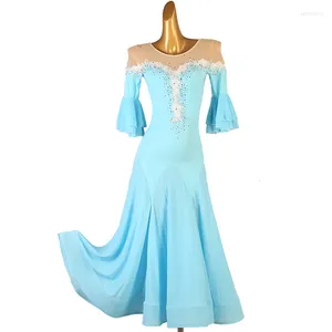 Stage Wear Pink Modern Professional Performance Competition Dress Waltz Social Dance Chiffon Big Swing Product