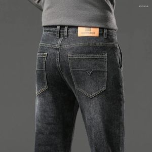 Herren Jeans Männlich Fleece Gerade Freizeit Business Elastizität Winter Für Verdickte Bequeme Samt Casual Denim Hosen