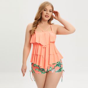 Damskie stroje kąpielowe Lady Bearchwear Tankini kostiumy kąpielowe seksowne eleganckie dwuczęściowe stroje kąpielowe brzucha stroje kąpielowe z wysokim stanem Plus rozmiar L-5xL