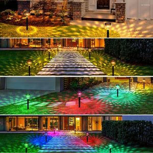 Rasen-Solarlicht-Garten-im Freienlampe RGB-mehrfarbige Türbeleuchtungs-Weihnachtsdekorativ-Landschafts-Glanz-Licht