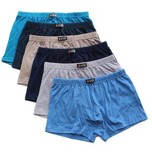 Underbyxor 6st män boxare underkläder bomulls trosor bekväma s sexiga solida cuecas strunks märke shorts 4xl 230420