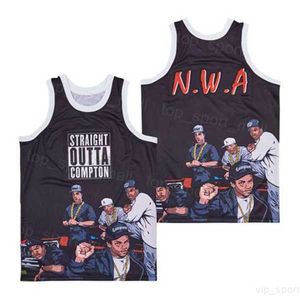 Moive Basketball NWA Jerseys prosto Outta Compton Men Team Zielony oddychający sport