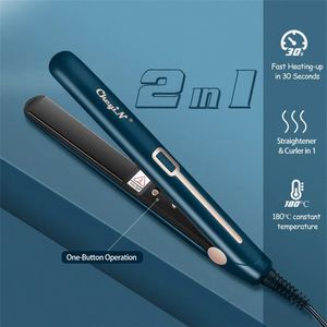 Hair Straighteners CkeyiN Mini Hair Flat Iron 2 in 1 Hair Straightener and Curler Portable Straightening Iron Constant Temperature Hair Styler 231120