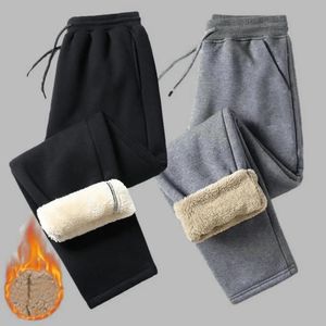 Mens Pants Kış Sporları Kalın Peluş Peluş Elastik Bel Strap Orta Uzunluk Gevşek 231112