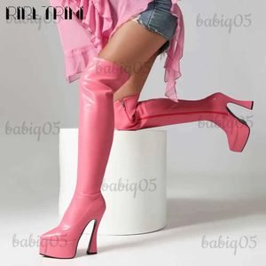 Boots Women Motorcycle Boots Over The Knee High Platform Shoes High Heeled Trendy Sexy Luxury Mature Elegant Brand New Winter Boots T231121