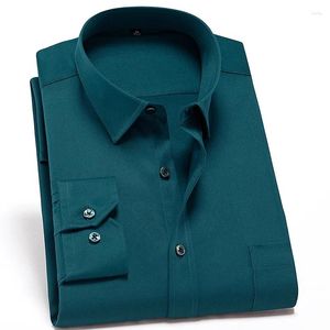 Men's Dress Shirts Solid Color Casual Simple Business Anti-wrinkle Breathable Comfortable Long-sleeved Shirt Fashionable Classic Formal Wear