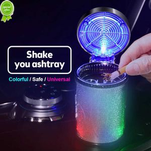 Bil AshTray Portable LED -lampa rök cigarettaska håller koppen automatisk ljusindikator AshTray Car Cup Holder för bilens hemmakontor