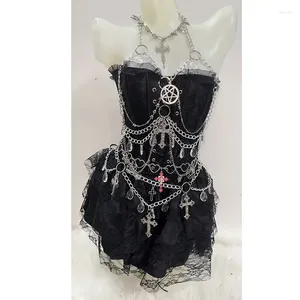 Sukienki robocze lolitatank topy kawaii czołg gothic y2k ubrania moda seksowna harajuku