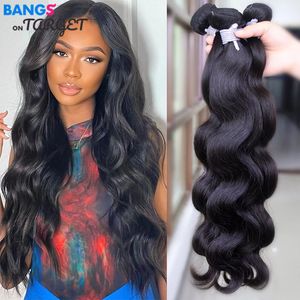 Hårbulkar 10a Body Wave Bundle Brasiliansk väv 134 st mänskligt naturligt svart dubbeldragning 840 230420