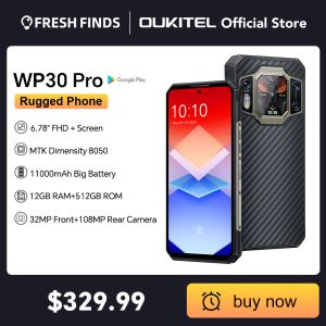 Oukitel WP30 Pro 120W 5G Rugged Smartphone android 13 12GB+512GB 11000 mAh 6.78" FHD+ Mobile Phone 108MP Cell Phone Global