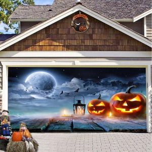 Tapestries Halloween Garage Door Banner Large Horror Pumpkin Background Cover Hanging Outdoor Wall