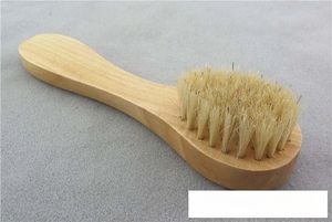 Fashion Face Cleansing Wood Spa Brush for Facial Exfoliation Natural Bristles Cleaning Borstar Torra borstning med trähandtag