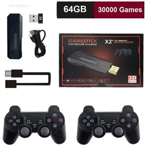 Игровые контроллеры Джойстики LOERSS GD10 Plus Винтажная консоль 4K X2 Видеоигры HD TV Stick 24G Портативная двойная ручка 64 ГБ 30000 231120