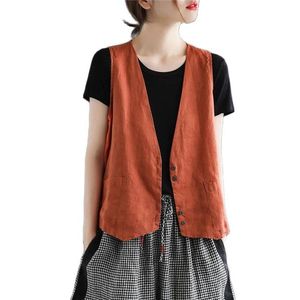 Women's vest 2023 summer trend explosive fashion retro cotton vest V-neck loose sleeveless hot selling vest Thin vest top women's jacket