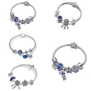 سوار العلامة التجارية في WMEN 925 Silver Pdora Fairy Tale of Stars Shining Starry Sky Bracelet Set Starible Bracelet