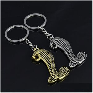 Nyckelringar Lanyards dubbelsidig Mustang Car Metal Keychain Key Ring Chain Pendant for Advertising Vehicle Custom Accessories219B D DH6V4