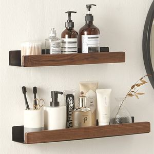 Bathroom Shelves Solid Wood Bathroom Shelf Wall Mount Corner Shelf Shower Shampoo Soap Cosmetic Shelves Kitchen Storage Rack Bathroom Accessories 230421