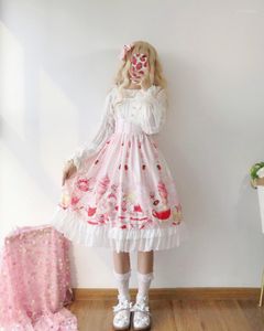 Casual klänningar nonsar söt lolita klänning vackert mönstrad piga elegant spets trim bröllop fest för ung flicka