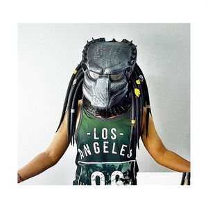Parti Maskeleri Film Alien vs Predator Cosplay Mask Cadılar Bayramı Kostüm Aksesuarları Props Latex 220827 Damla Teslimat Ev Bahçesi Festi287J