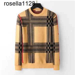 Erkekler Yeni 23SS Sweater Striped Check Nakış Kazak Kış Sıcak Sweatshirt Moda Marka Günlük Uzun Kollu Tasarımcı Erkek Kazak