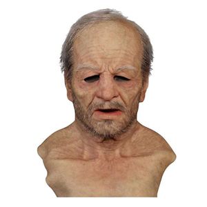 Vecchio uomo maschera finta realistica vacanza di Halloween maschera divertente super morbida vecchio uomo maschera per adulti riutilizzabile bambola giocattolo regalo # 10 X0803236B