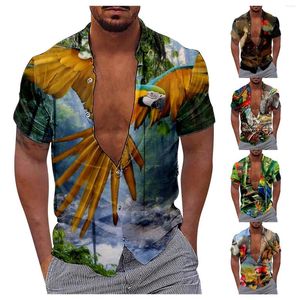 Męskie koszule Parrot nadruk 3D cyfrowe luźne koszulę z krótkim rękawem Pack Men T unisex One Body