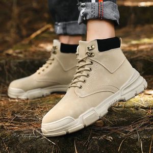 Boots Men High Quality Leather Male Spring Casual Motorcycle Ankle Botas Hombre Lace-Up Basic Man Fashion Boots888