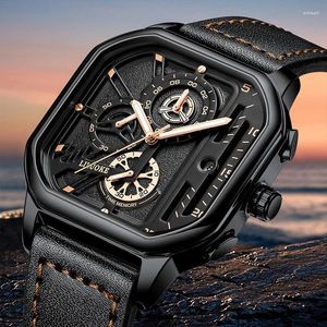 Kol saatleri Erkekler Business Watch Luxury Mecasli 3 Bar Su geçirmez Saat Çelik Bant veya Deri Moda Square Premium Kuvars Relojes