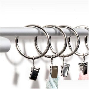Hooks Rails Home Decoration High Quality Shower Curtain Rings Clamps Drapery Clips Bath Rod Window Wholesale Lx4450 Drop Delivery Dhiog