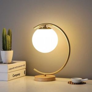 s Modern LED Table Desk Ball shade Bedroom Living Room Study Reading Bedside Night Lamp Gold Black Lighting Fixture AA230421