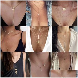 Pendant Necklaces Y Crystal Heart Choker Necklace For Women Necklaces Pendant Bohemian Moon Sta On Neck Chocker Jewelry Gift Dhgarden Otqqk