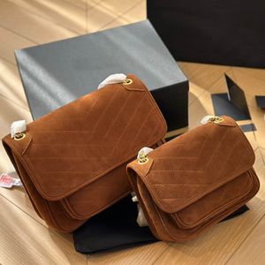 Bolsa de corrente deslizante macia acolchoada bolsa crossbody outono inverno moda bolsa de luxo designer bolsa de camurça fosca feminina bolsa de ombro axilas bolsa mensageiro bolsa